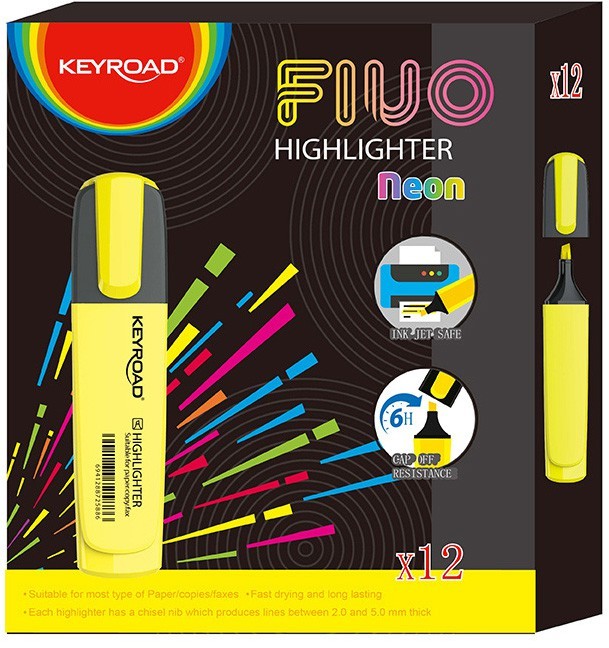 Rotulador fluorescente amarillo KEYROAD