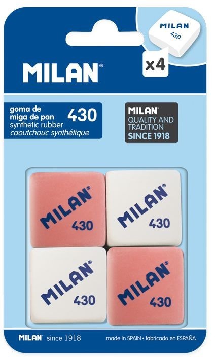 Milan Pack 4 Gomas de Borrar